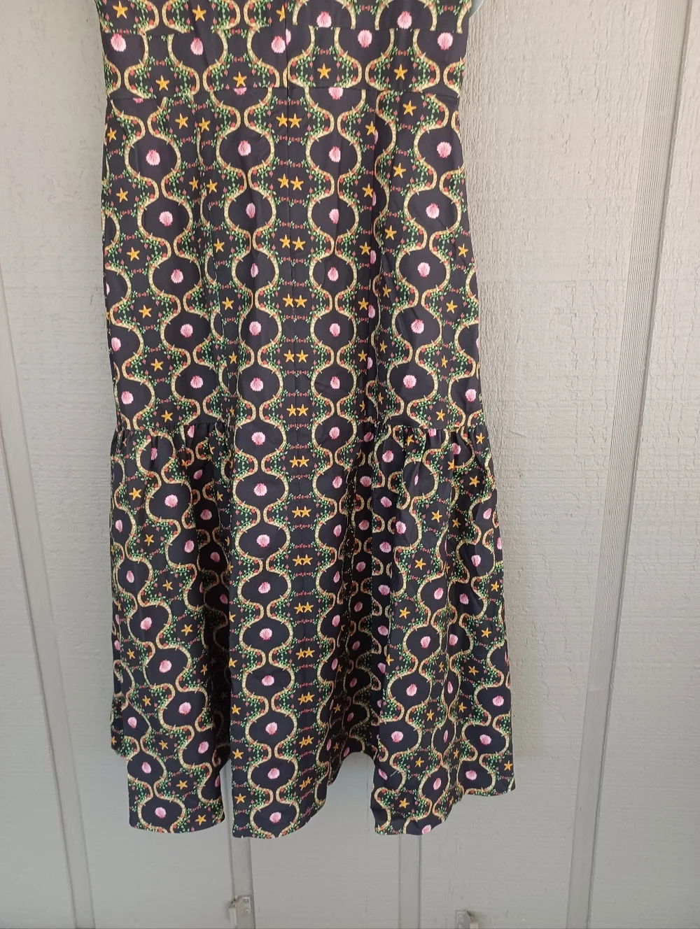 Hill House The Lillie Dress Size XXL Cotton Blend In Cisco Trellis Black Multi